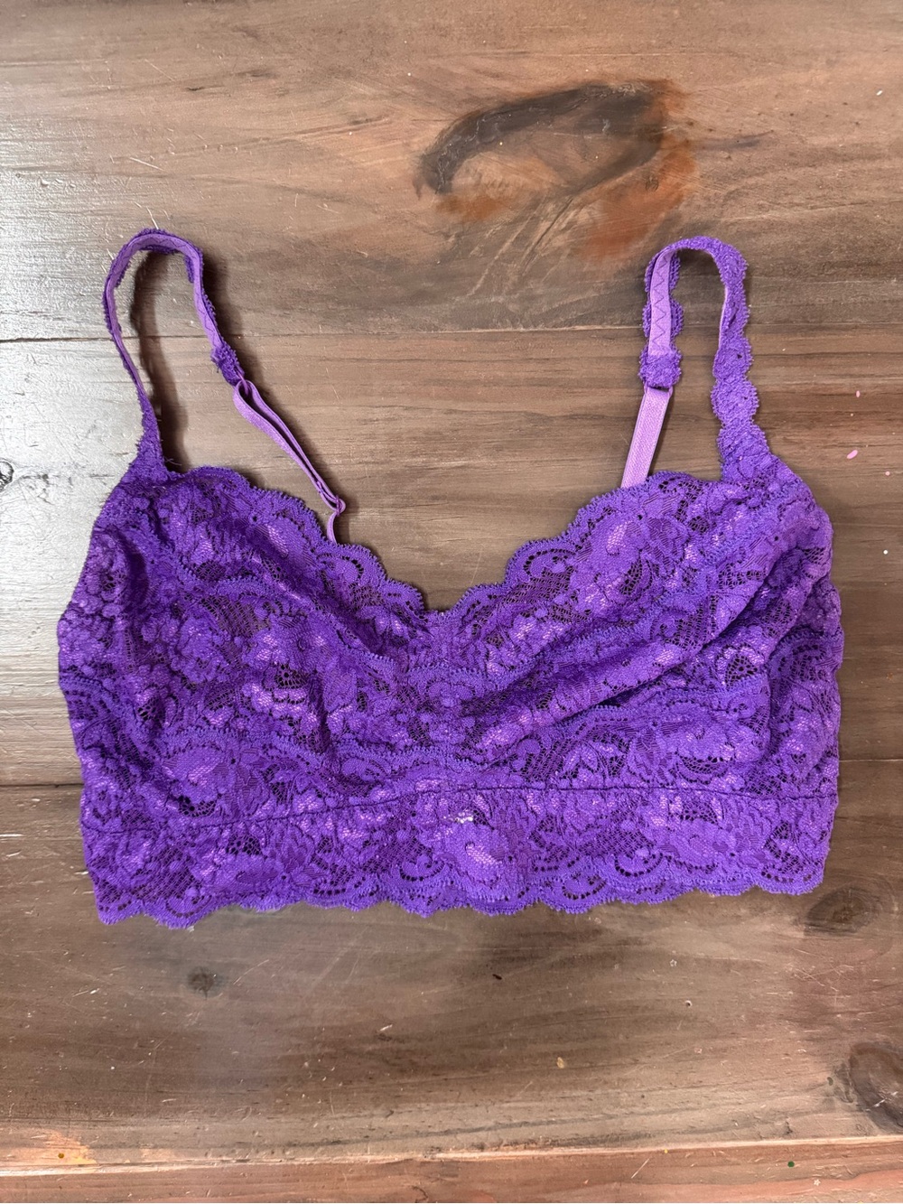 Cosabella Scalloped Floral Lace Spaghetti Strap Bralette Women’s M Grape